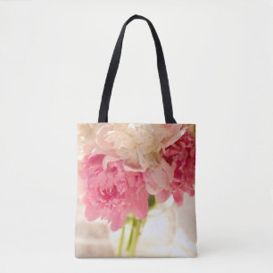 Bolsa Tote Média Estampa Floral Rosa