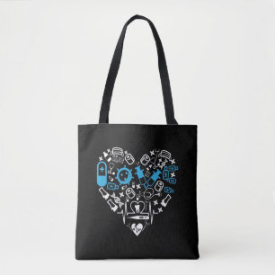 Bolsa Tote Medicina - Coração De Equipamento Médico