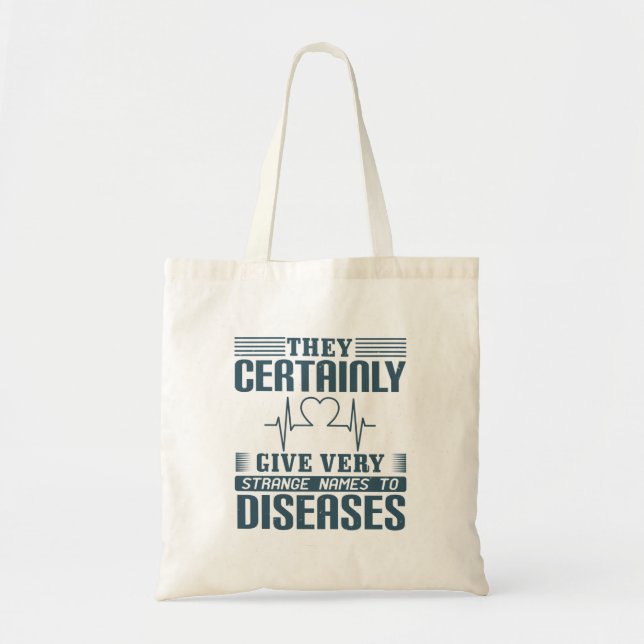 Bolsa Tote Medicina - Nomes Estranhos de Doenças (Frente)