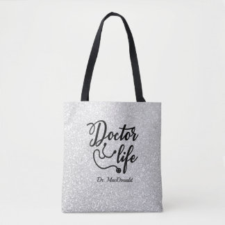 Bolsa Tote Médico Personalizado Cinza Literatura