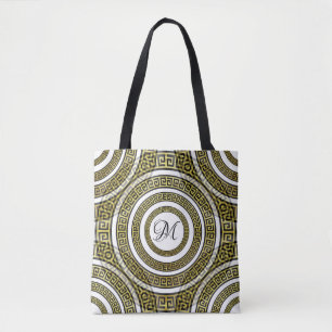 Bolsa Tote Medidor-Chave Grego em Monograma Geométrico Artdec