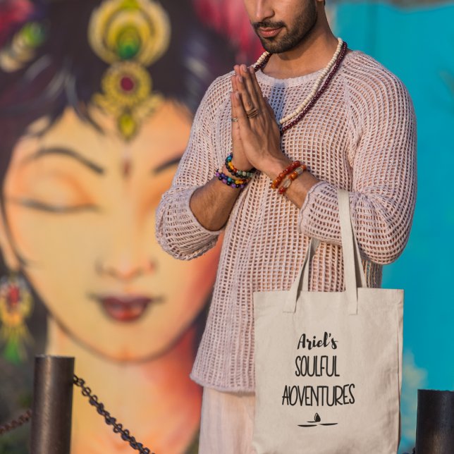 Bolsa Tote Meditação de Yoga Personalizada para Aventuras Sól (Shop now to embrace serenity in style!)