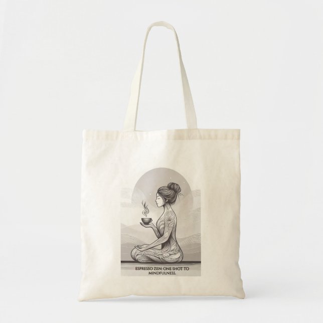 Bolsa Tote Meditação Espresso Zen Um Atirando Buda (Frente)