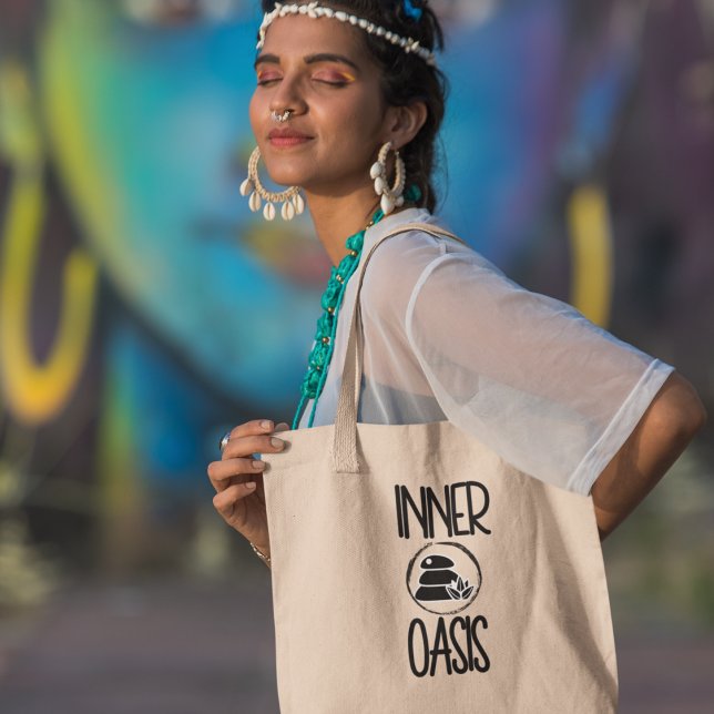 Bolsa Tote Meditação Inner Oasis Yoga Boho Espiritual (Shop now and find your inner peace on the go!)