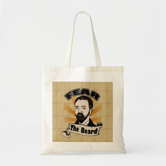 Bolsa Tote Medo da barba, bigode engraçado (Frente)