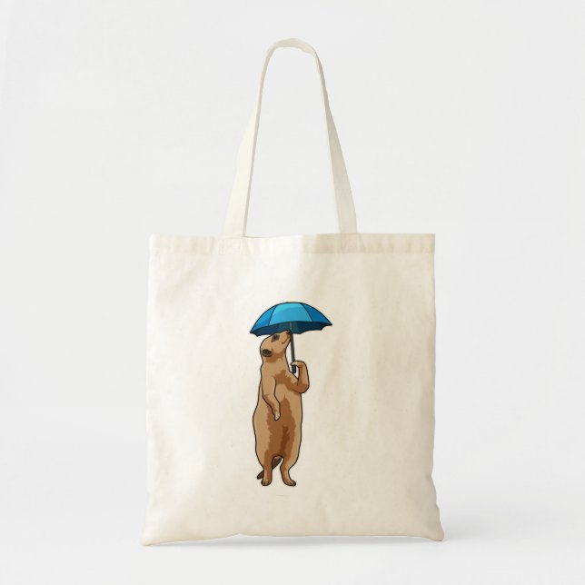 Bolsa Tote Meerkat com guarda-chuva (Frente)