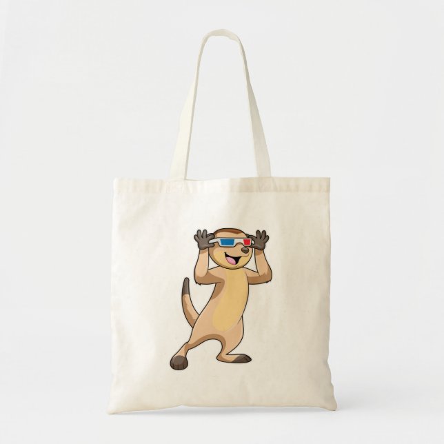 Bolsa Tote Meerkat com óculos (Frente)