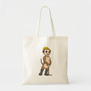 Bolsa Tote Meerkat como Miner com Pickaxe