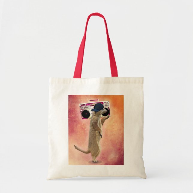 Bolsa Tote Meerkat e Boom Box (Frente)