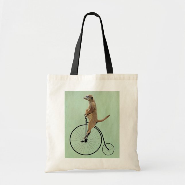 Bolsa Tote Meerkat em Black Penny Farthing 2 (Frente)