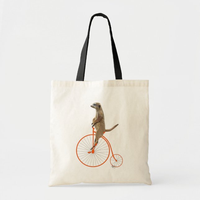 Bolsa Tote Meerkat em Orange Penny Farthing (Frente)