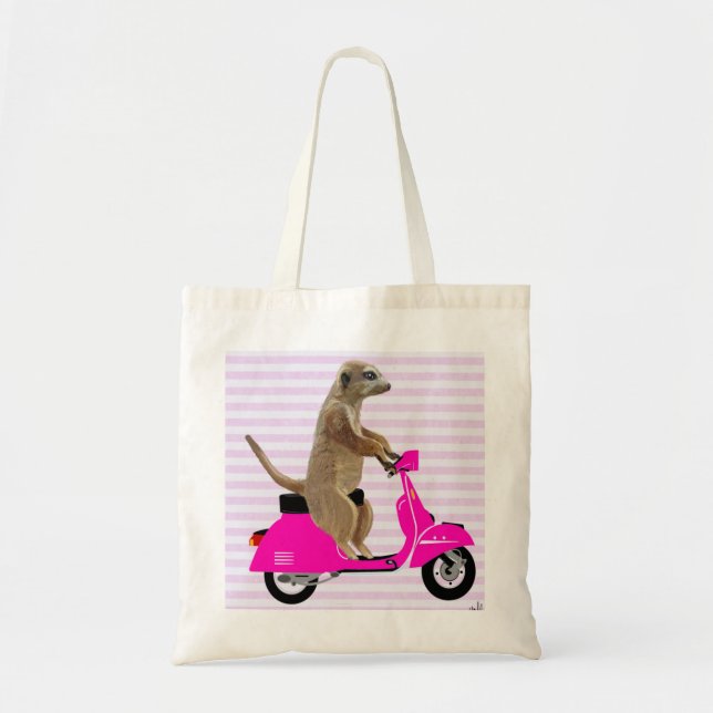 Bolsa Tote Meerkat em rosa mopado 2 (Frente)
