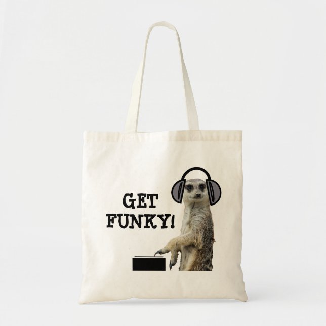 Bolsa Tote Meerkat legal Funky DJ (Frente)