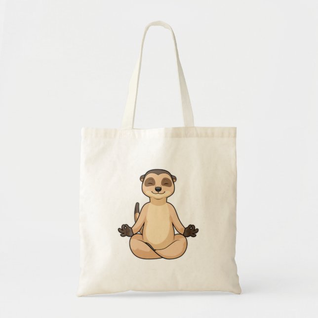 Bolsa Tote Meerkat na Meditação Yoga (Frente)