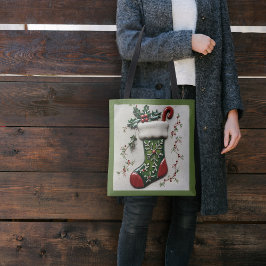 Bolsa Tote Meia de Natal