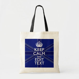 Bolsa Tote Meia-Noite Azul Fique Calmo Obtenha Sua Tomada de