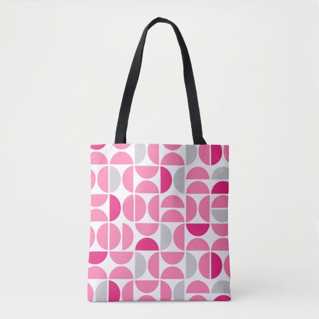 Bolsa Tote Meio século Cor-de-Rosa Azulejos Toalha (Frente)