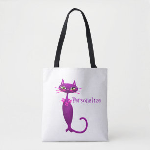 Bolsa Tote Meio século de gato retrô giro