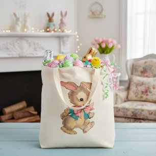 Bolsa Tote Meio século Vintage Dapper Bunny Rabbit