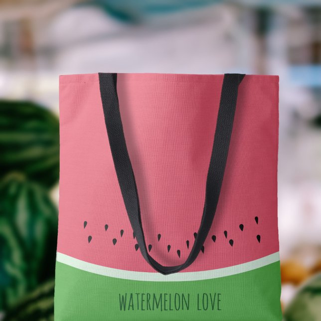 Bolsa Tote Melancia Amor Rosa Personalizado e Verão Verde (Let's face it, who doesn't adore a juicy watermelon?!)