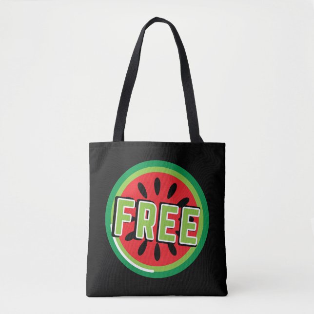 Bolsa Tote Melancia da Palestina Livre - Liberdade para a Pal (Frente)