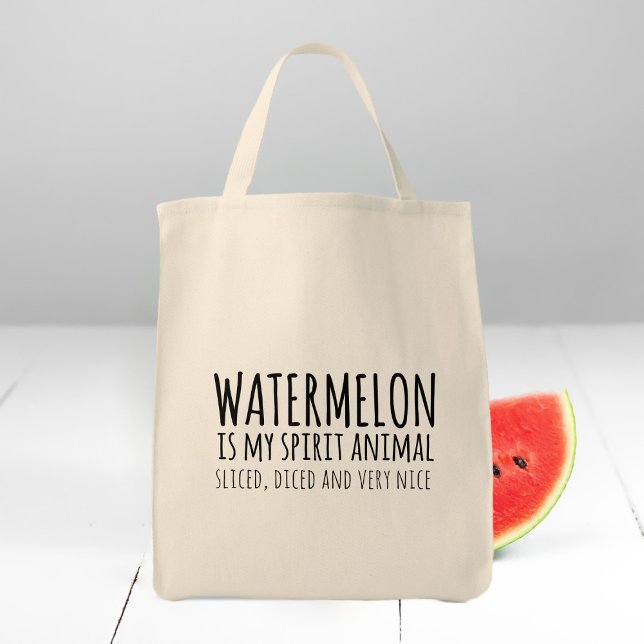 Bolsa Tote Melancia é o meu espírio, um Saco de Tote Engraçad (Watermelon is my spirit animal. Is it yours too? A fun tote bag to carry your watermelons home)