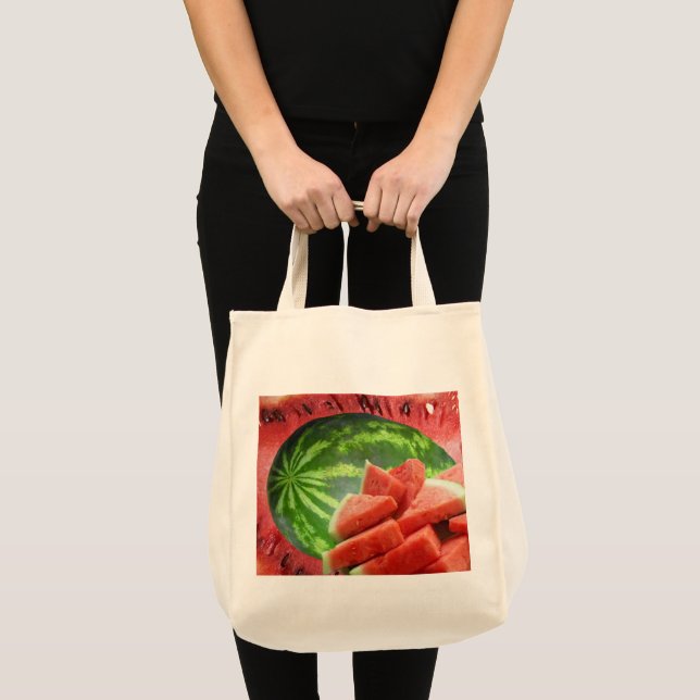Bolsa Tote Melancia Inteira e Fotografia Fatia (Frente (produto))