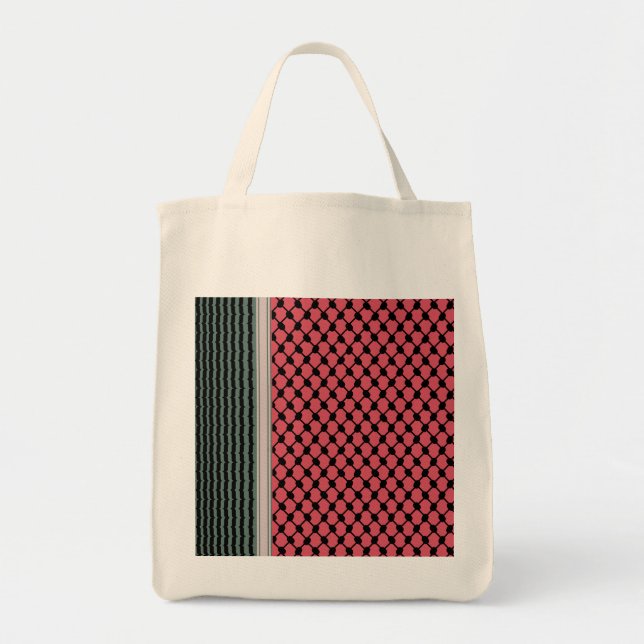 Bolsa Tote Melancia palestiniana Hatta Keffiyeh Kufiya Folk (Frente)