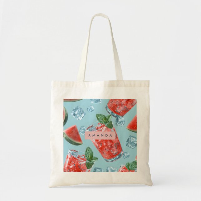 Bolsa Tote Melancia Personalizada Suculenta com Brilho de Hor (Frente)