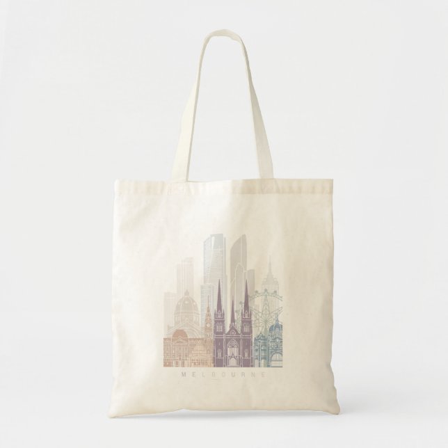 BOLSA TOTE MELBOURNE SKYLINE POSTER PASTEL (Frente)