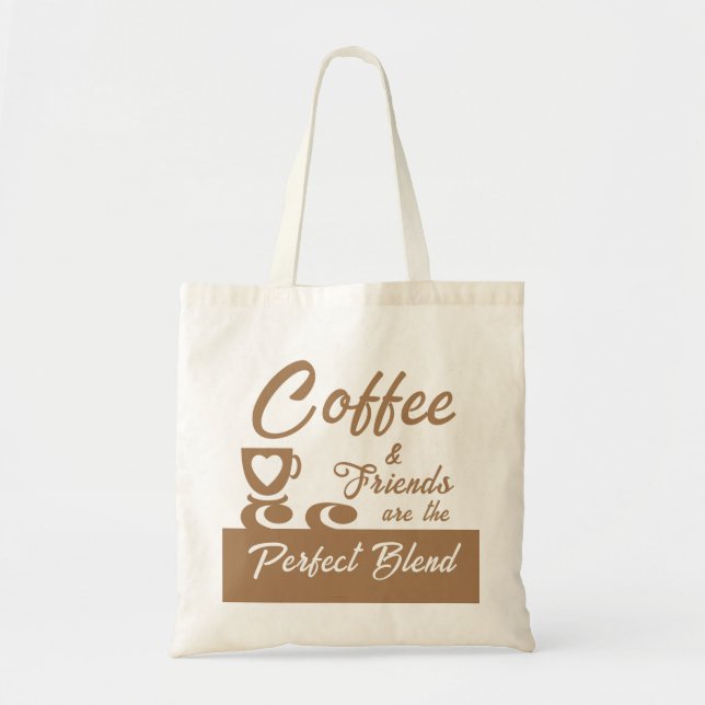 Bolsa Tote Melhor amigo amante de café marrom (Frente)