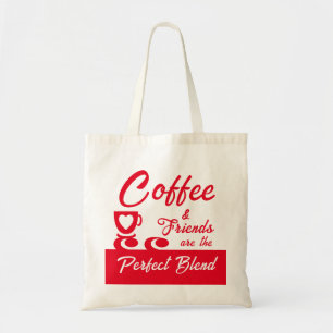 Bolsa Tote Melhor amigo amante de café vermelho