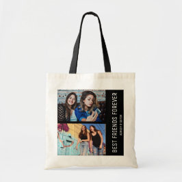 Bolsa Tote Melhor Amigos para a Colagem de Fotos Personalizad