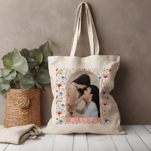 Bolsa Tote Melhor Arca de Flor Selvagem da Mãe