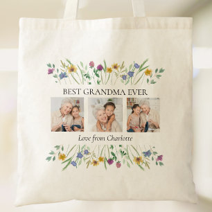 Bolsa Tote Melhor Avó de Sempre Foto Floral