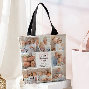 Bolsa Tote Melhor Avó de Todos os Tempos Colagem de Fotos dos