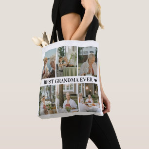 Bolsa Tote Melhor Avó do Mundo Colagem de Fotos – Presente co