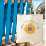 Bolsa Tote Melhor Avó Nunca<br><div class="desc">Este saco de totas florais diz "a melhor avó de todos os tempos" no roteiro de na moda e apresenta um girassol de cor d'água em tons de amarelo. Faz um presente especial para a tua avó. Facilmente personalizável. Original Watercolor © Michele Davies.</div>