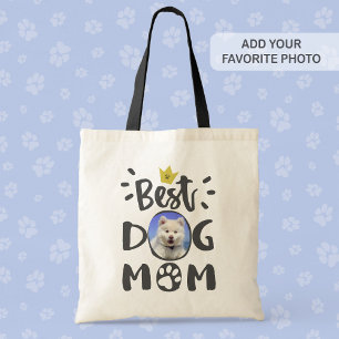 Bolsa Tote Melhor Cachorro Mãe Sua Pet Photo Paw Imprime Text