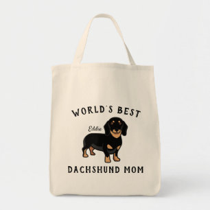 Bolsa Tote Melhor Dachshund Mãe Nome Personalizado de Cachor