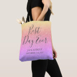 Bolsa Tote Melhor Dia de Todos Os Pastos Do Arco-Íris Elegant<br><div class="desc">O melhor dia de casamento da moderna Girly Sparkle e da Glitter Dourado, roxo e rosa Rainbow Pastel Bag são perfeitos para um casamento ou um presente Chá de panela espetacular. Esta bolsa de festa é perfeita para um presente de Chá de panela. Se você precisar de itens adicionais correspondentes,...</div>