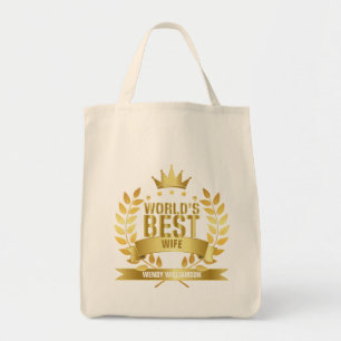 Bolsa Tote Melhor Esposa do Mundo Ouro