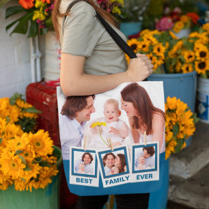 Bolsa Tote Melhor Família de Sempre Colagem de 4 Fotos Person