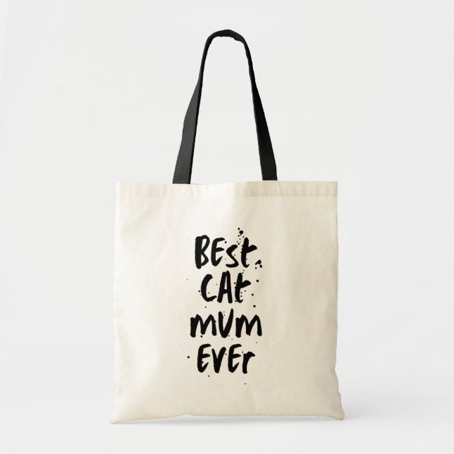 Bolsa Tote Melhor Gata Mãe Alguma Vez Moderna Simples Trendy  (Frente)