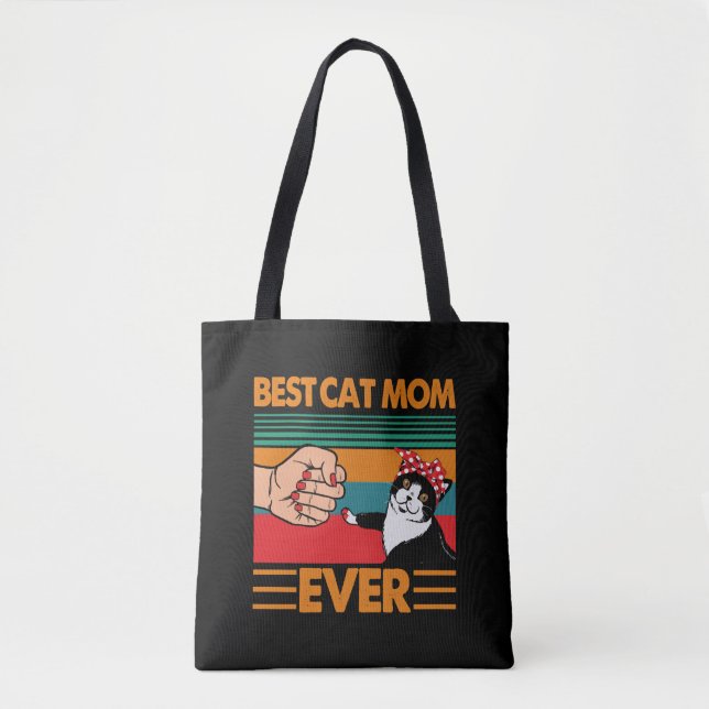 Bolsa Tote Melhor Gato Mãe De Bandana (Frente)