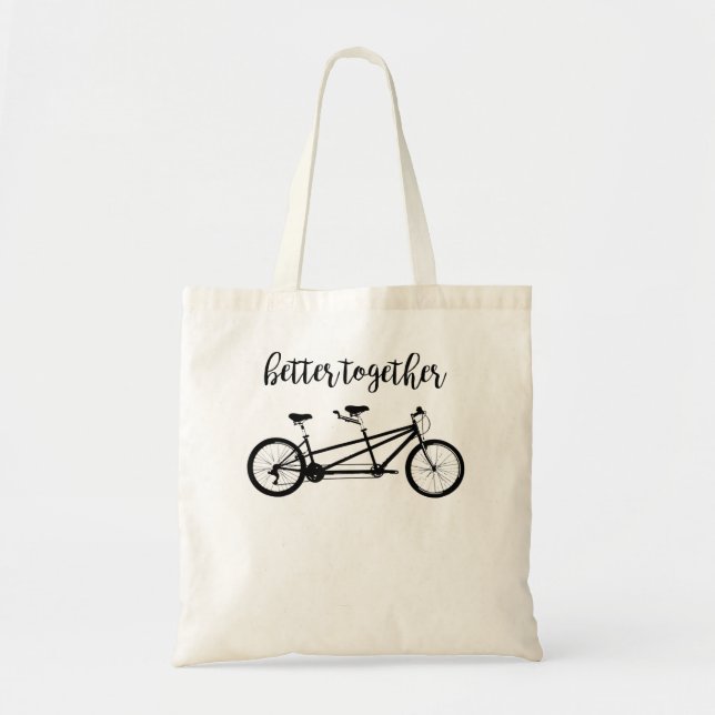 Bolsa Tote Melhor Juntos, Ciclismo em Tandem (Frente)