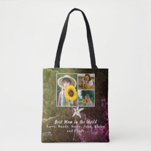 Bolsa Tote Melhor Madre de 3 Fotocolagem de Starfish
