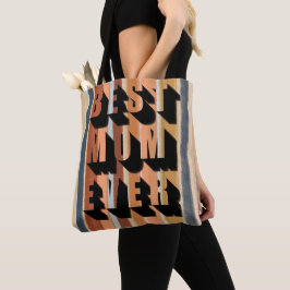 Bolsa Tote Melhor Mãe Alguma vez ousada tipografia 70s.