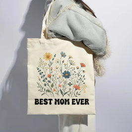 Bolsa Tote Melhor Mãe Alguma Vez Retrora Saco de Tote de Flor