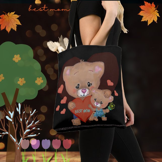 Bolsa Tote MELHOR MÃE com URSINHO (BEST MOM wiht TEDDY Tote Bag)